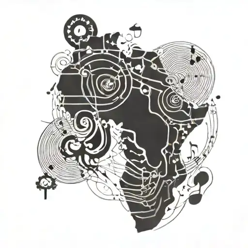 African Map And Musical Notes