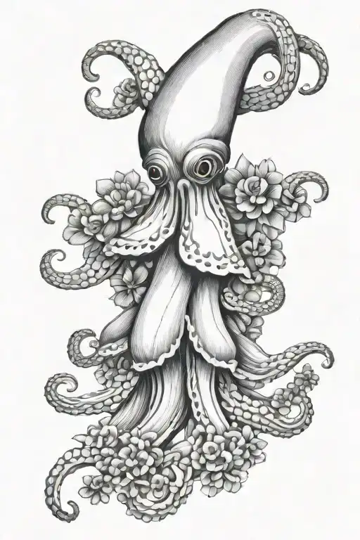 Squid Made Out Of Cassia Fistula Flowers