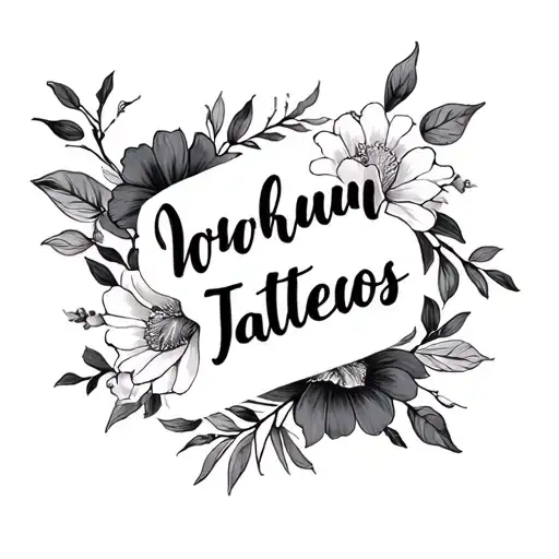 Floral With Name In Cursive Writing