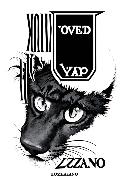 Lozano Last Name Over Black Panthers Eyes