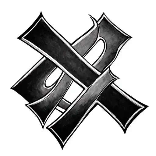 Make A Tattoo With With Four 4 S With A Cross Intertwined