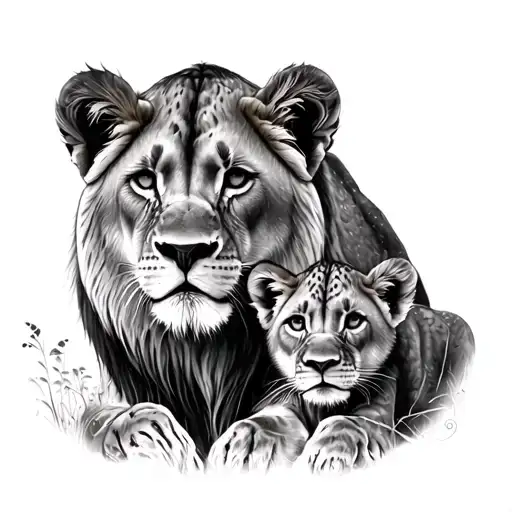Lioness And Cub