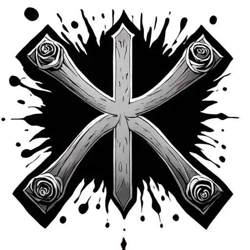 Make A Tattoo With With Four 4 S With A Cross