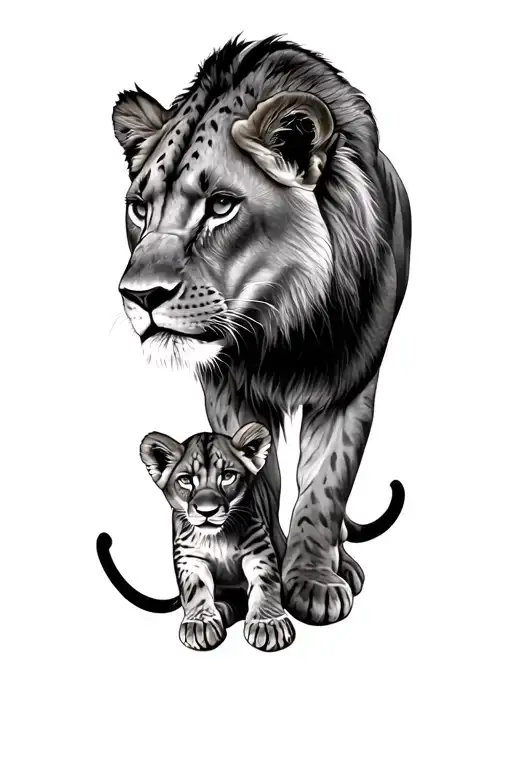 Lioness And Cub