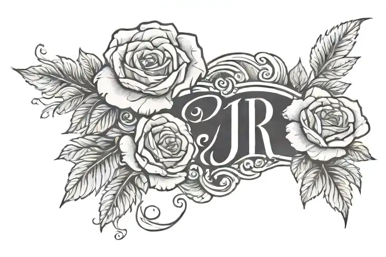 Initials Jr With Roses