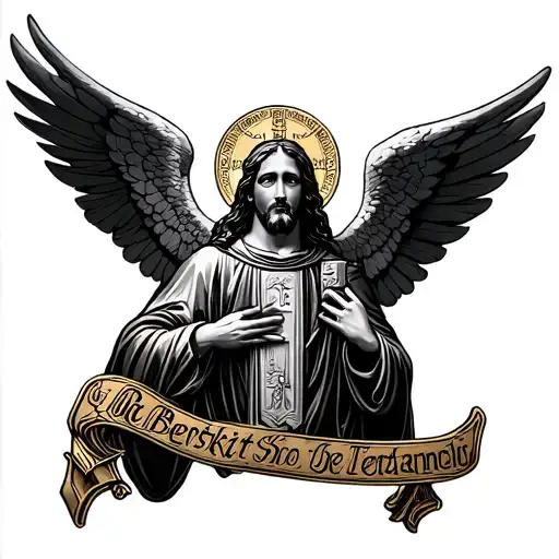 Archangel And St Benedict Medal Intertwined
