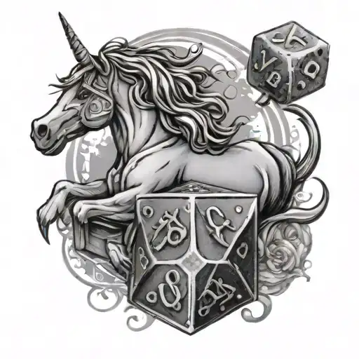 Dungeons And Dragons Dice And Unicorn