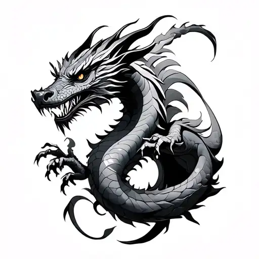 Black Dragon Covering Peace
