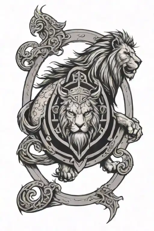 Lion Viking Shield