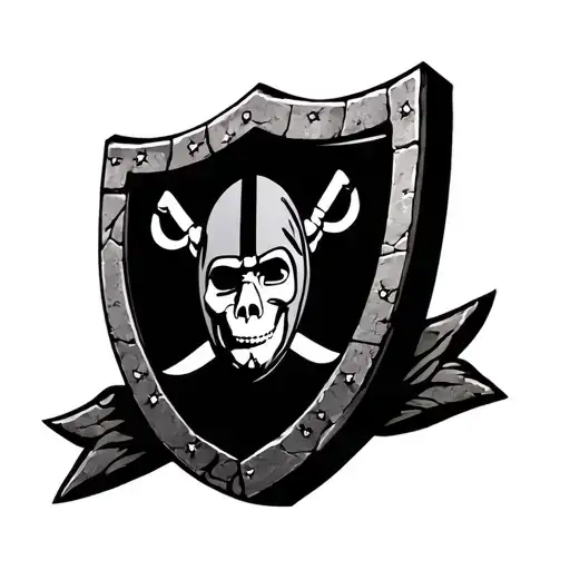 Vegas Raiders Shield Made Of Stone