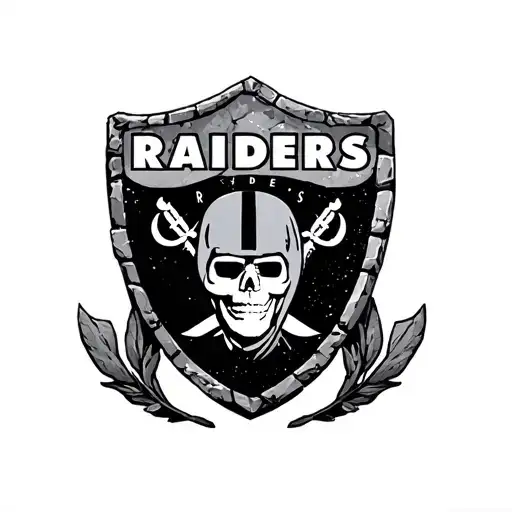 Las Vegas Raiders Shield Made Of Stone Surrounded
