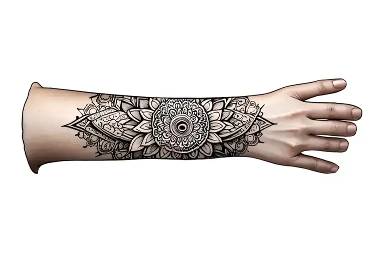 Minimal Forearm With Mandala And South Asian Influence