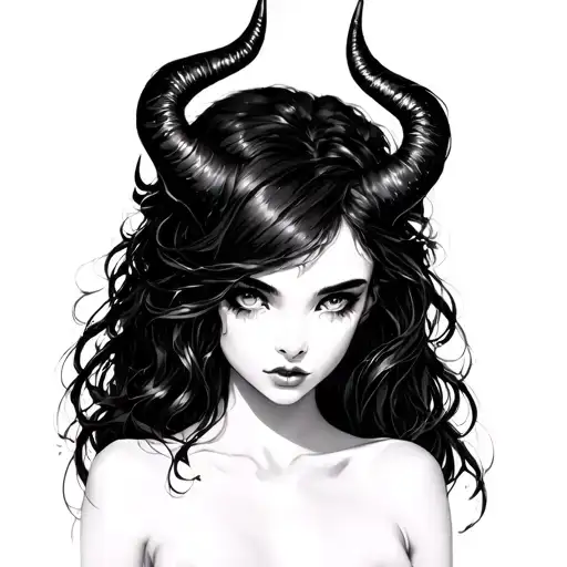 A Beautiful Devil Girl Looking