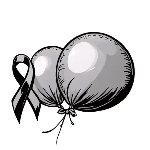 Balloon With Ribbon Tied Into Awareness Ribbon