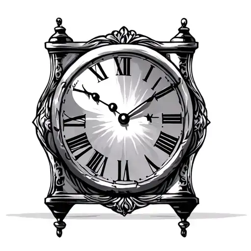 Clock And Hour Glass