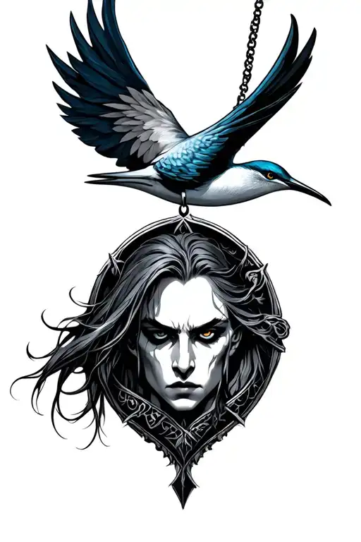 Witcher Pendant With Swallow