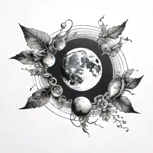 Moon Phases With Black Hole Forearm