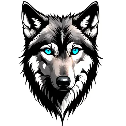Wolf With Blue Eyes