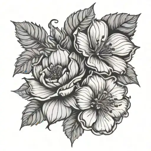 A Watermelon Flower And A Clove Flower Entangeld In Each Other