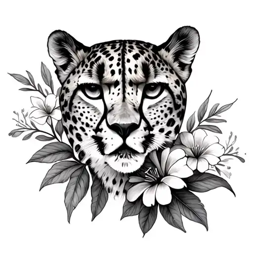 Cheetah Print And Island Flowers