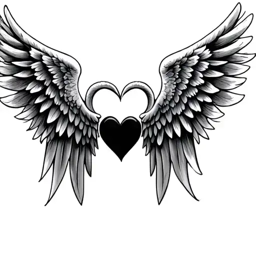 Angel Wings Shaped Like A Heart