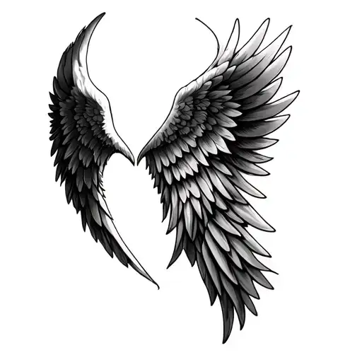 Angel Wings Shaped Like A Heart Shape