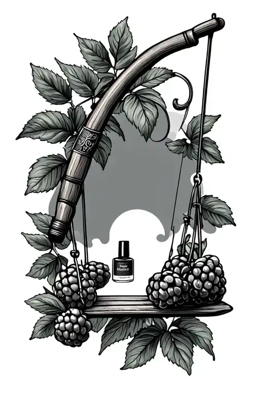 A Fishing Pole And A Swing And Nail Polish And Raspberries