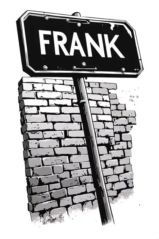 Street Sign 1054 Universal And Frank With Bricks In The Back