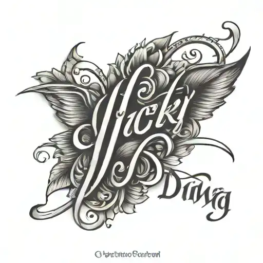 Write Name Tattoo Design Of Vicky And Divya In Cursive