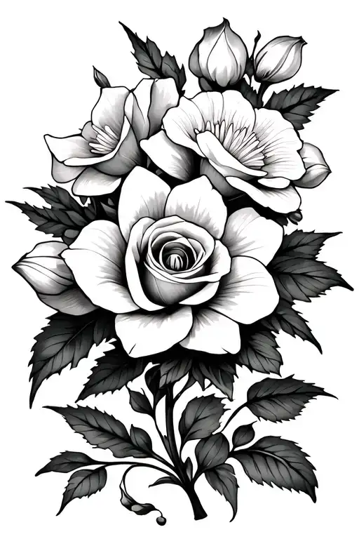 Rose Honeysuckle Daffodil