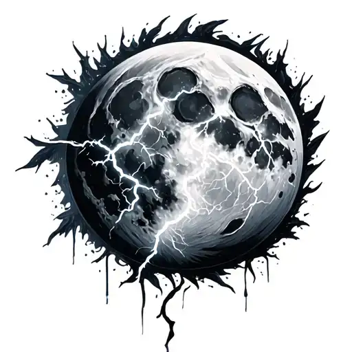 Moon And Lightning