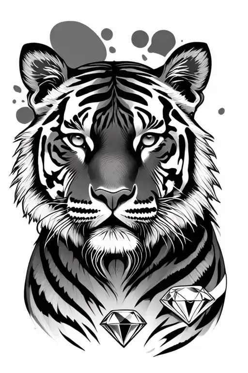 Latte Tiger And Diamond Around