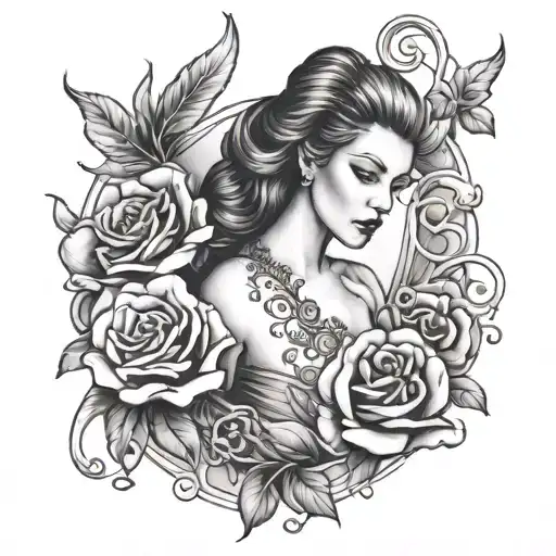 Tattoo Of A Woman Wearing Perfume