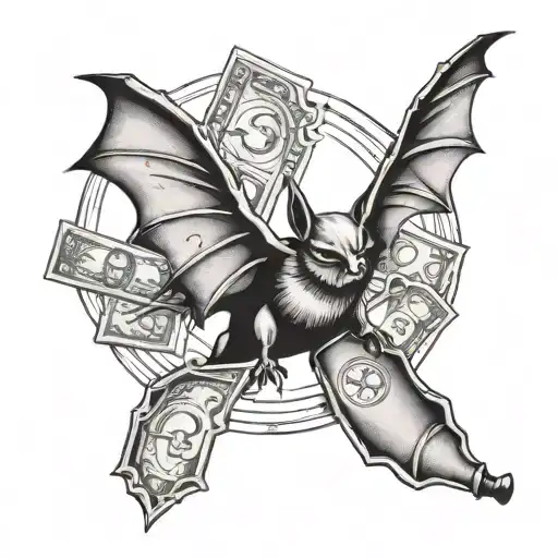 Money With Bat Flying