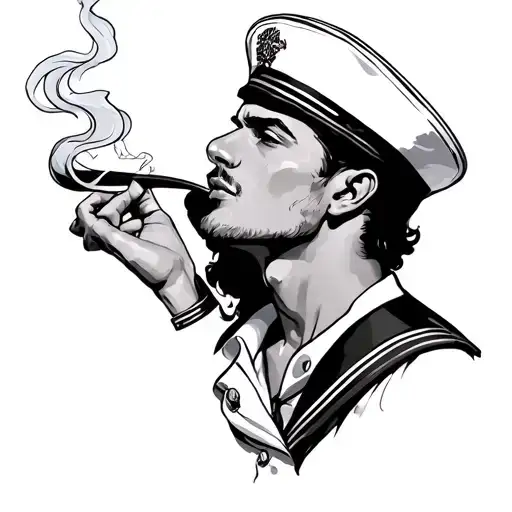 Sexy Male Sailor Smoking