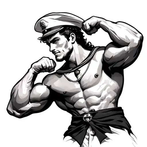 Sexy Male Sailor Flexing