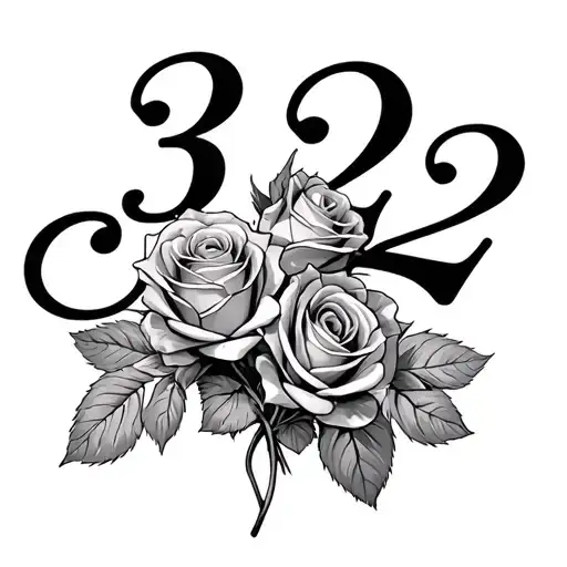 Bouquet Of Roses And The Number 322