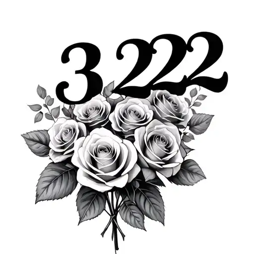 Bouquet Of Roses And The Number 322