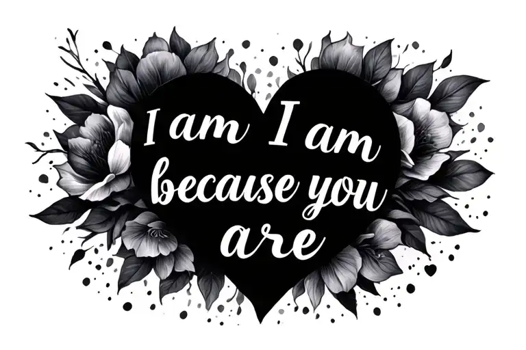 I Am Because You Are Caligraphy With Heart
