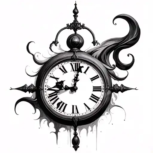 Salvador Dali Clock Painting Without Color