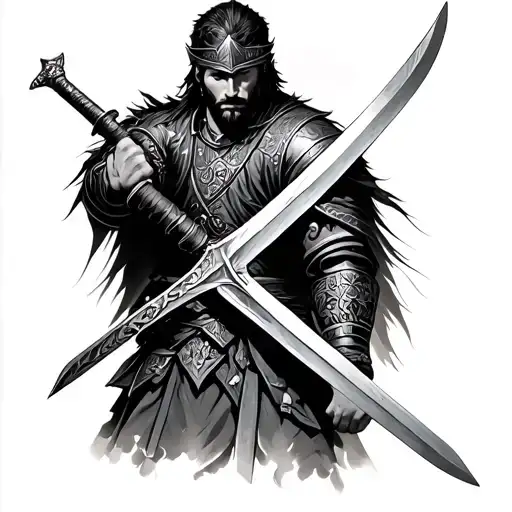 Russian Warrior Wielding A Sword