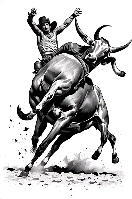 Rodeo Steer Wrestling Match