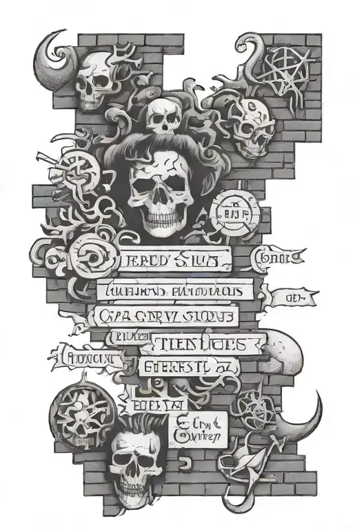 Words Of 7 Deadly Sins On Brick Wall
