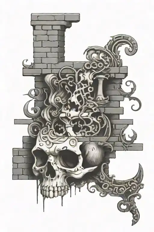 7 Deadly Sins Written On Brick Wall Being Built