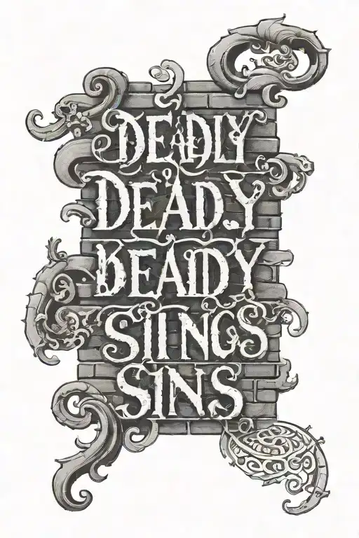 7 Deadly Sins Written On Brick Wall