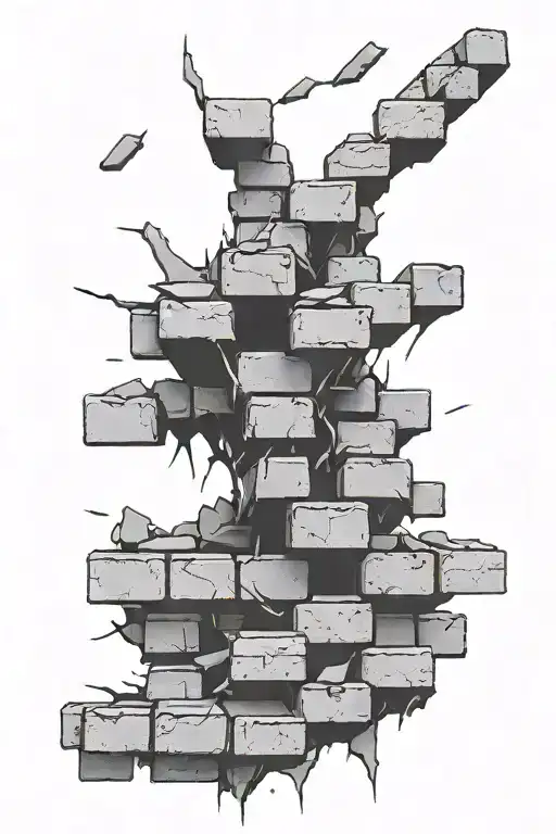 Brick Wall Being Torn