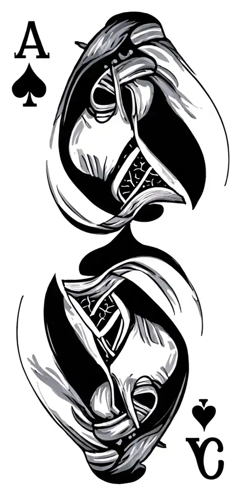 Ace Of Spades And 2 Of Spades Card