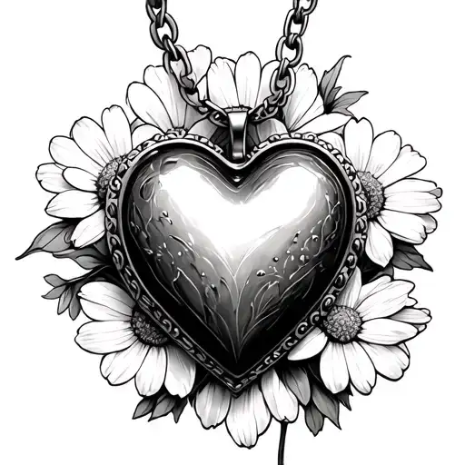 Heart Locket Surronded By Buttercups
