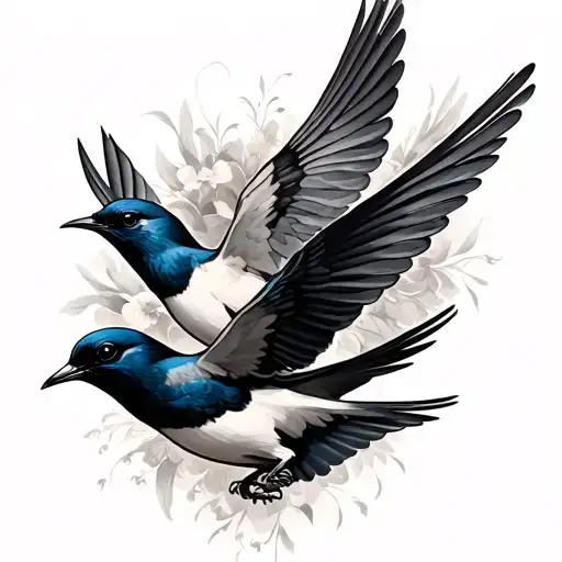 Swallows Making Up A Larger Swallow Bird