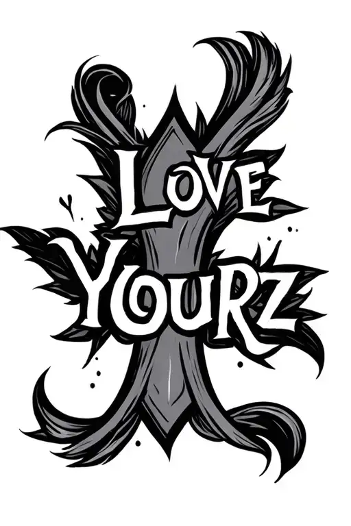 The Words Love Yourz Written As A Cross
